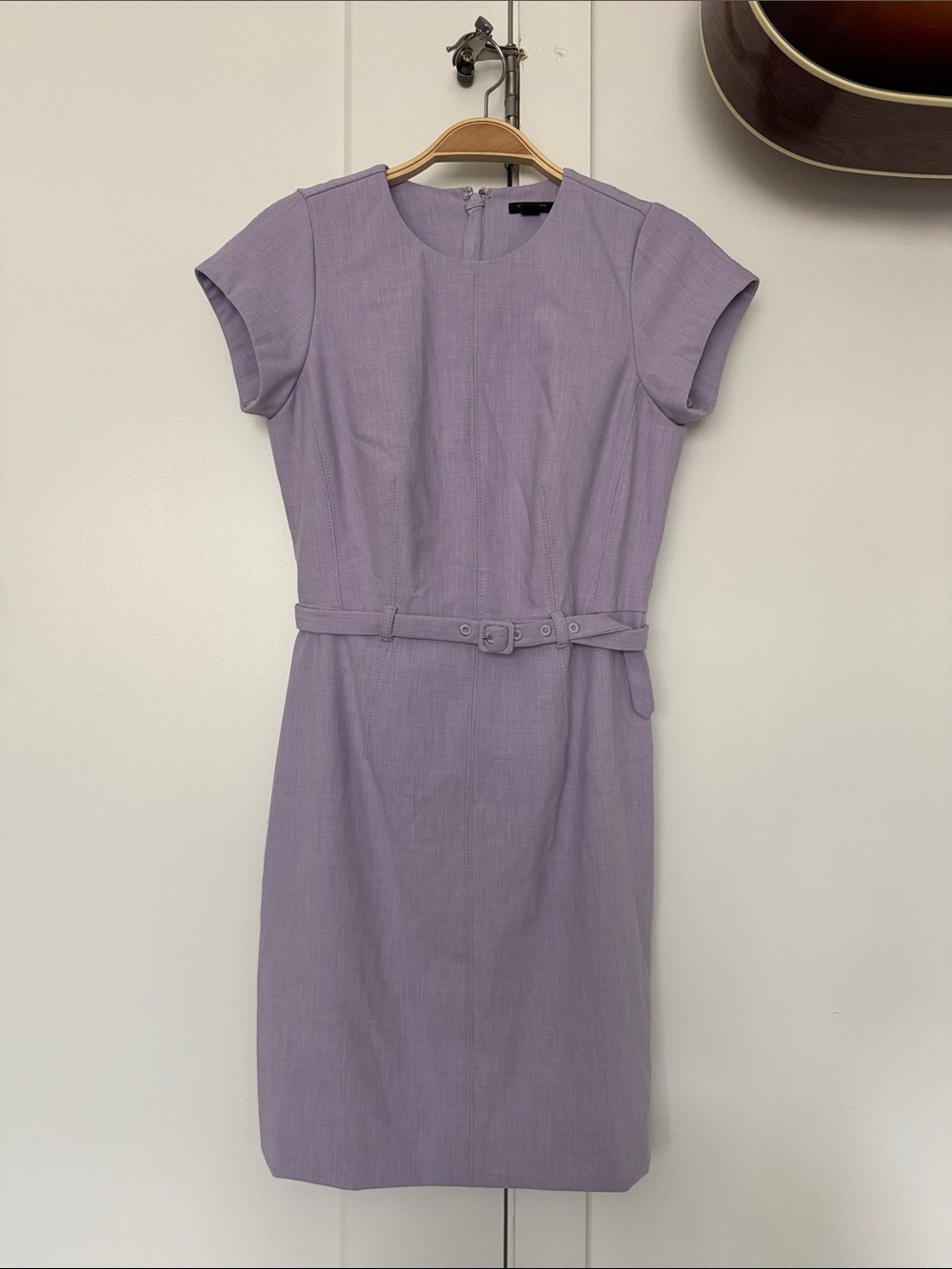 Ann Taylor Lavender Sheath Dress with Slim Belt